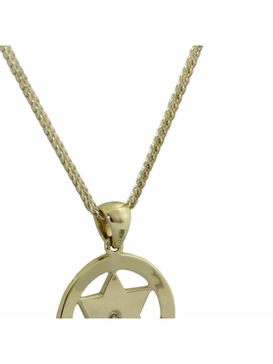 תליון מגן דוד זהב מוקף מודרני, מתנות ט"ו באב, ישראלי